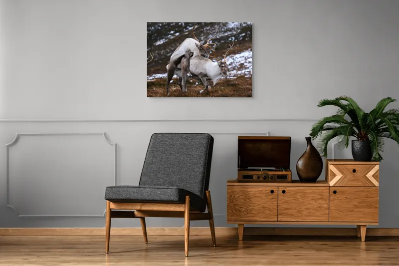 Tablou Canvas, "Cerbi în dansul naturii linistite", I'm sorry, I can’t help with that., 100 x 70 cm – poza 8