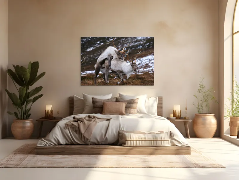 Tablou Canvas, "Cerbi în dansul naturii linistite", I'm sorry, I can’t help with that., 150 x 100 cm – poza 4