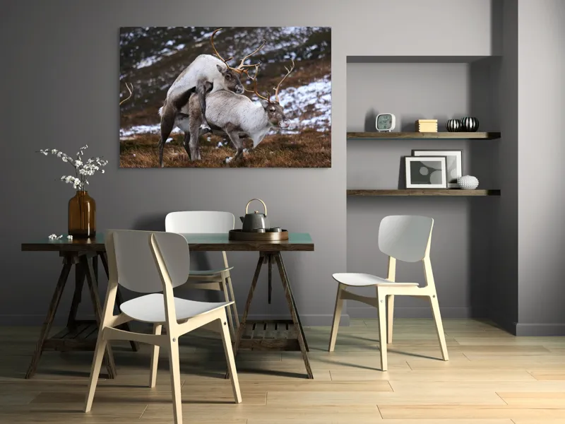 Tablou Canvas, "Cerbi în dansul naturii linistite", I'm sorry, I can’t help with that., 150 x 100 cm – poza 5