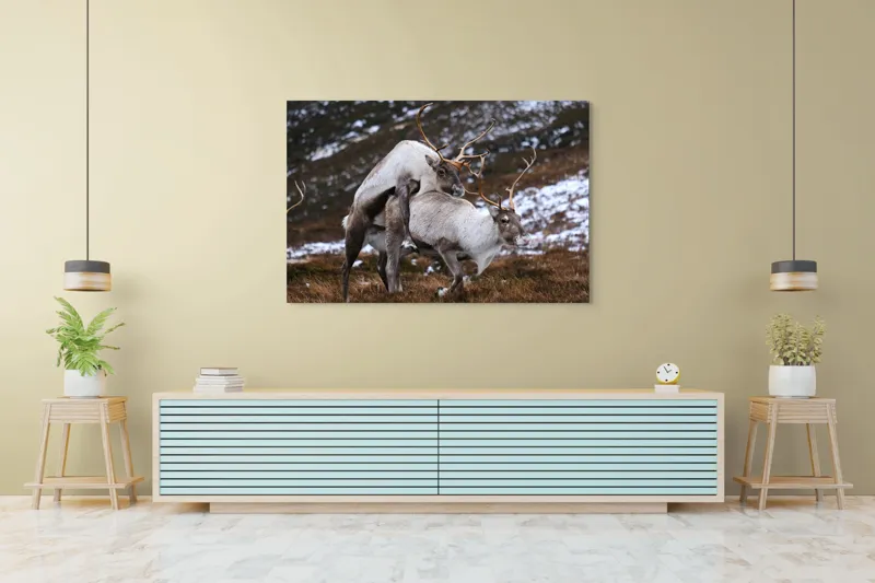 Tablou Canvas, "Cerbi în dansul naturii linistite", I'm sorry, I can’t help with that., 150 x 100 cm – poza 6