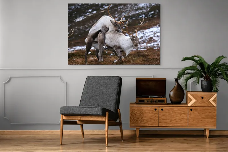 Tablou Canvas, "Cerbi în dansul naturii linistite", I'm sorry, I can’t help with that., 150 x 100 cm – poza 8