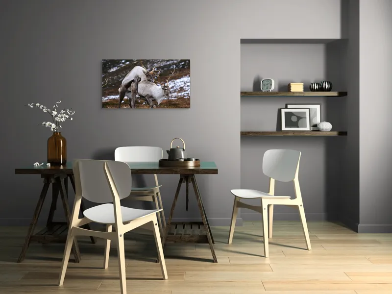 Tablou Canvas, "Cerbi în dansul naturii linistite", I'm sorry, I can’t help with that., 90 x 50 cm – poza 3