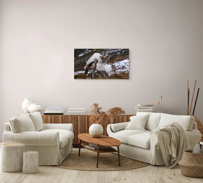 Tablou Canvas, "Cerbi în dansul naturii linistite", I'm sorry, I can’t help with that., 90 x 50 cm – poza 4