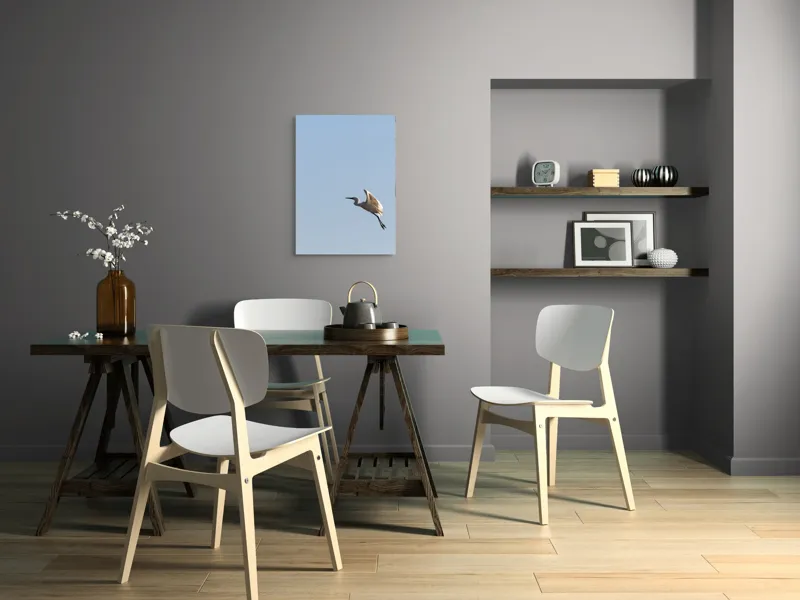 Tablou Canvas, "Egretul zburând sub cer senin", Pasăre, Zbor, Cer, Lumină, Libertate, Aripi, Serenitate, 50 x 70 cm – poza 5