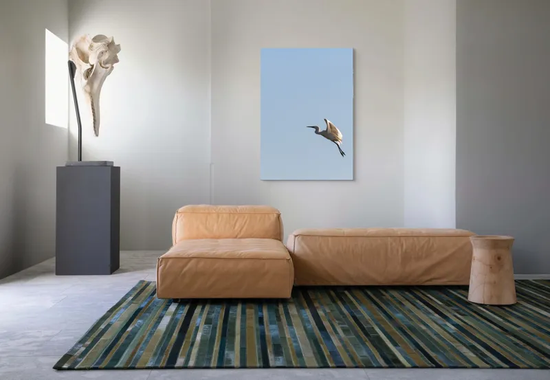 Tablou Canvas, "Egretul zburând sub cer senin", Pasăre, Zbor, Cer, Lumină, Libertate, Aripi, Serenitate, 70 x 100 cm – poza 7