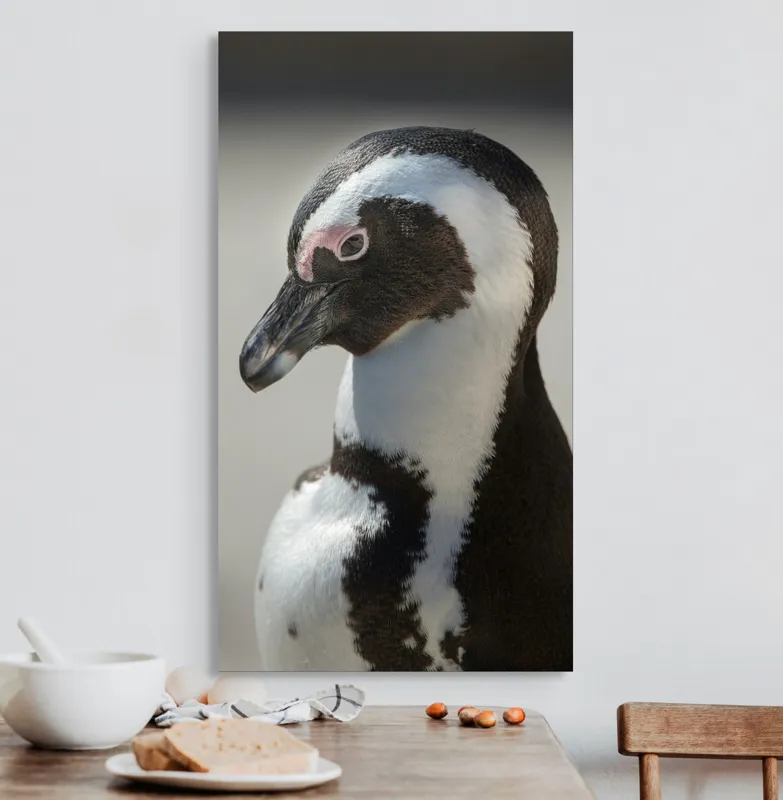 Tablou Canvas, "Întâlnirea cu pinguinul solitar alb-negru", 50 x 90 cm – poza 3