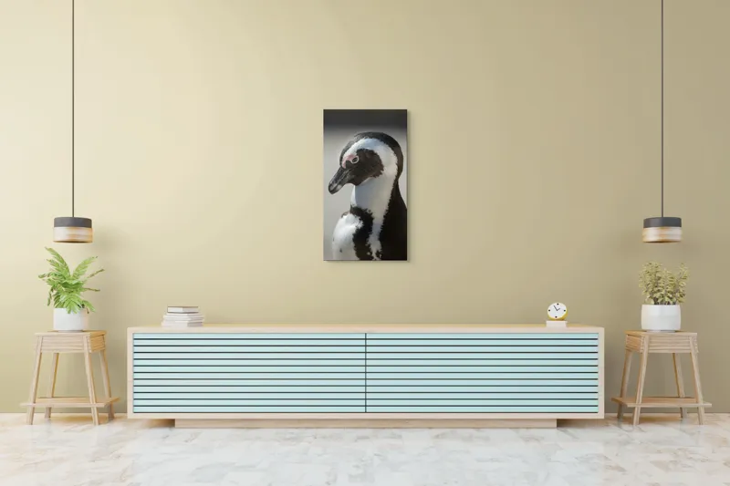 Tablou Canvas, "Întâlnirea cu pinguinul solitar alb-negru", 50 x 90 cm – poza 6