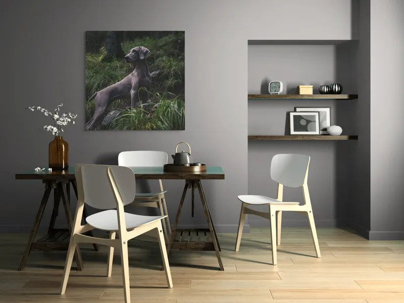 Tablou Canvas, "Câinele în pădurea întunecată", Majestic, Vigilant, Canine, Forest, Graceful, Alert, Stature, Nature, 100 x 100 cm – poza 6
