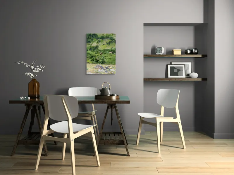 Tablou Canvas, "Elan regal în pădurile de smarald", Cerb, Pădure, Munte, Verdeață, Natură, Liniște, Libertate, Aventura, Peisaj, Sălbăticie, 50 x 70 cm – poza 5