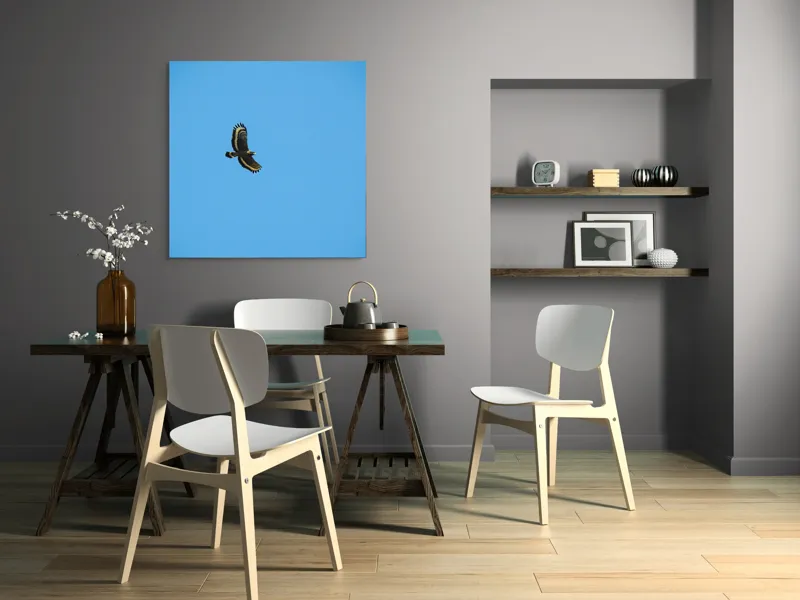 Tablou Canvas, "Zborul înalt al vulturului solitar", Vultur, Albastru, Cer, Înalt, Libertate, Aripi, Zbor, Majestuos, Natură, Solitudine, 100 x 100 cm – poza 6