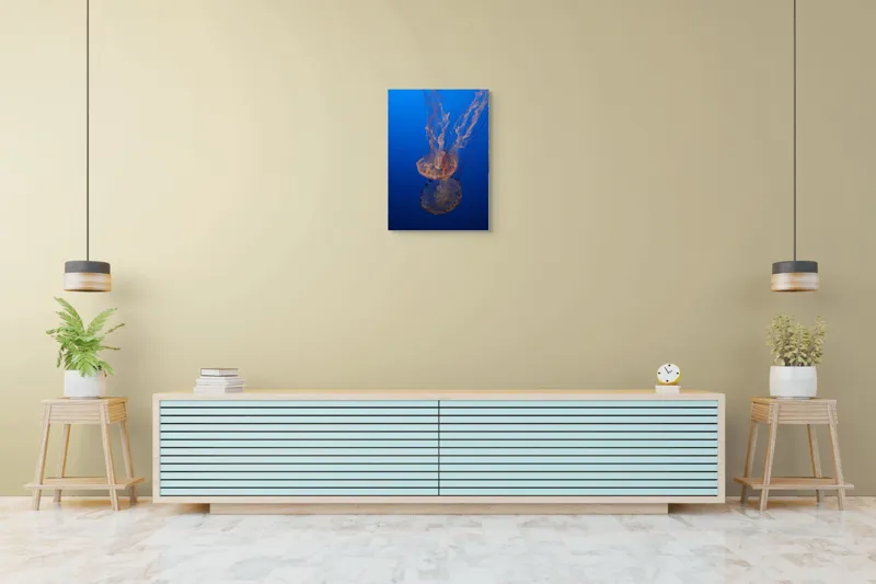 Tablou Canvas, "Misterul dansului subacvatic al meduzei", Mister, Grație, Transparență, Curaj, Frumusețe, Lumină, Curiozitate, Adâncime, Libertate., 50 x 70 cm – poza 6