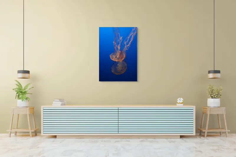 Tablou Canvas, "Misterul dansului subacvatic al meduzei", Mister, Grație, Transparență, Curaj, Frumusețe, Lumină, Curiozitate, Adâncime, Libertate., 70 x 100 cm – poza 5