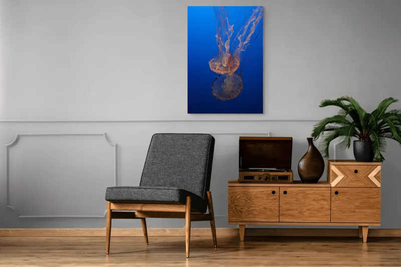 Tablou Canvas, "Misterul dansului subacvatic al meduzei", Mister, Grație, Transparență, Curaj, Frumusețe, Lumină, Curiozitate, Adâncime, Libertate., 70 x 100 cm – poza 6