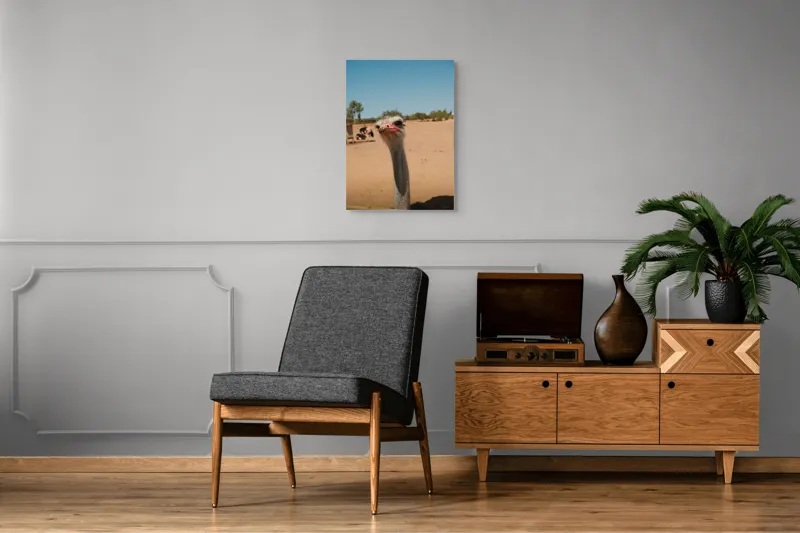 Tablou Canvas, "Struț curios în deșert liniștit", 50 x 70 cm – poza 8