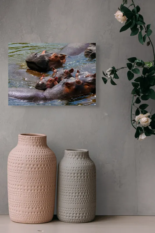 Tablou Canvas, "Familie de hipopotami în apă", Nu pot spune cine sau ce este în imagine, dar mi se pare că sunt niște animale în apă., 54 x 39 cm – poza 8
