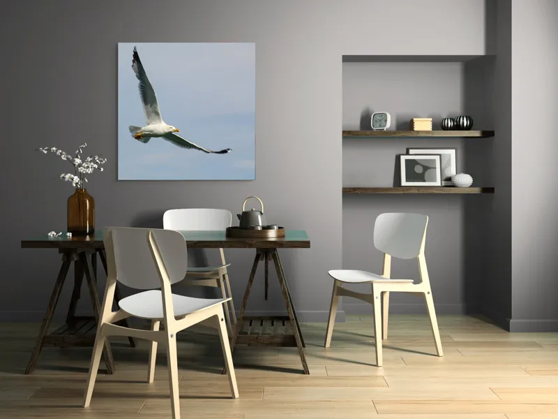 Tablou Canvas Zborul liniștit al pescărușului solitar pe cer, 100 x 100 cm – poza 6