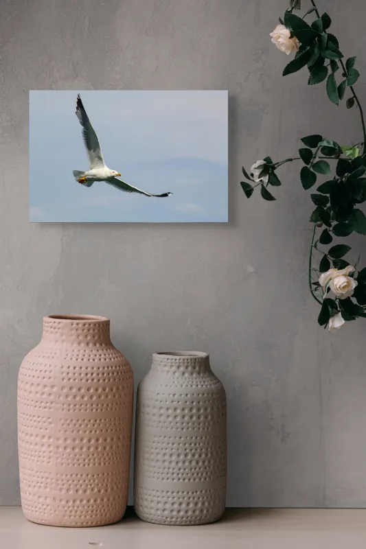 Tablou Canvas Zborul liniștit al pescărușului solitar pe cer, 39 x 26 cm – poza 4