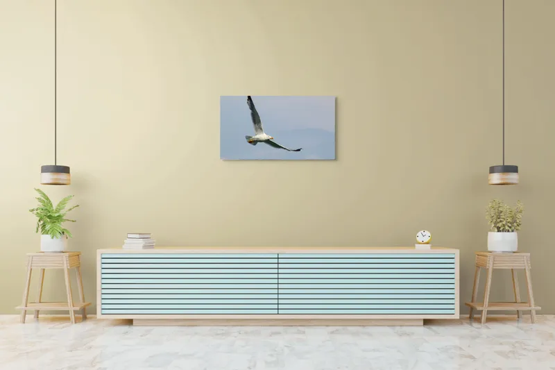 Tablou Canvas Zborul liniștit al pescărușului solitar pe cer, 90 x 50 cm – poza 5