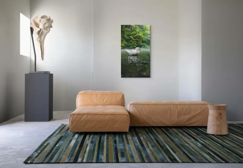 Tablou Canvas, "Rață albă pe lac liniștit", Calm, Reflective, Serene, Natural, Majestic, 50 x 90 cm – poza 5