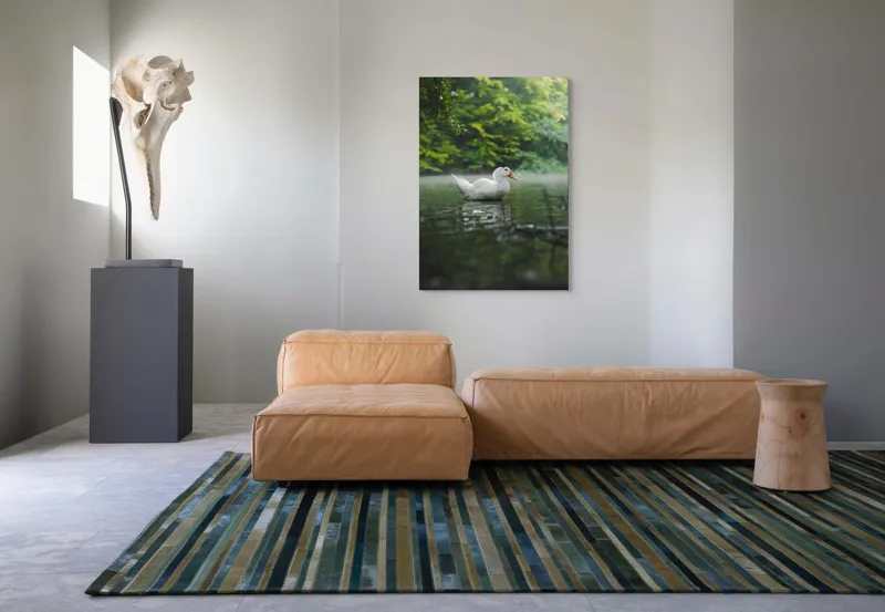 Tablou Canvas, "Rață albă pe lac liniștit", Calm, Reflective, Serene, Natural, Majestic, 70 x 100 cm – poza 7