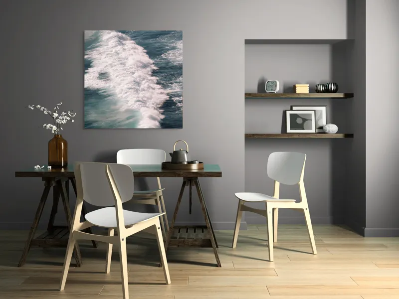 Tablou Canvas, "Valuri spumegânde sub soarele verii", Valuri, Spumă, Ocean, Energie, Albastru, Mișcare, Natură, Dinamică, 100 x 100 cm – poza 6