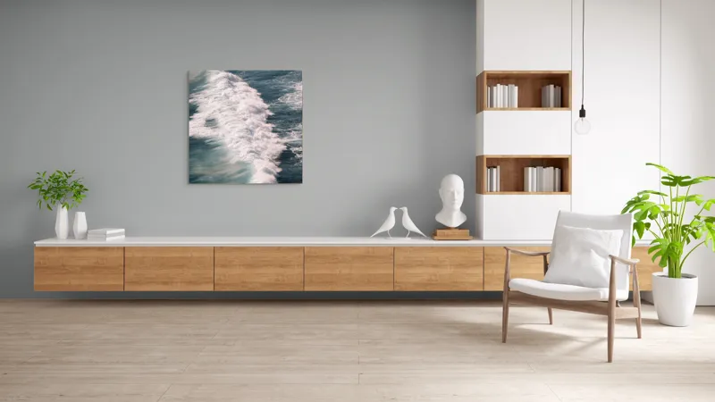 Tablou Canvas, "Valuri spumegânde sub soarele verii", Valuri, Spumă, Ocean, Energie, Albastru, Mișcare, Natură, Dinamică, 100 x 100 cm – poza 8