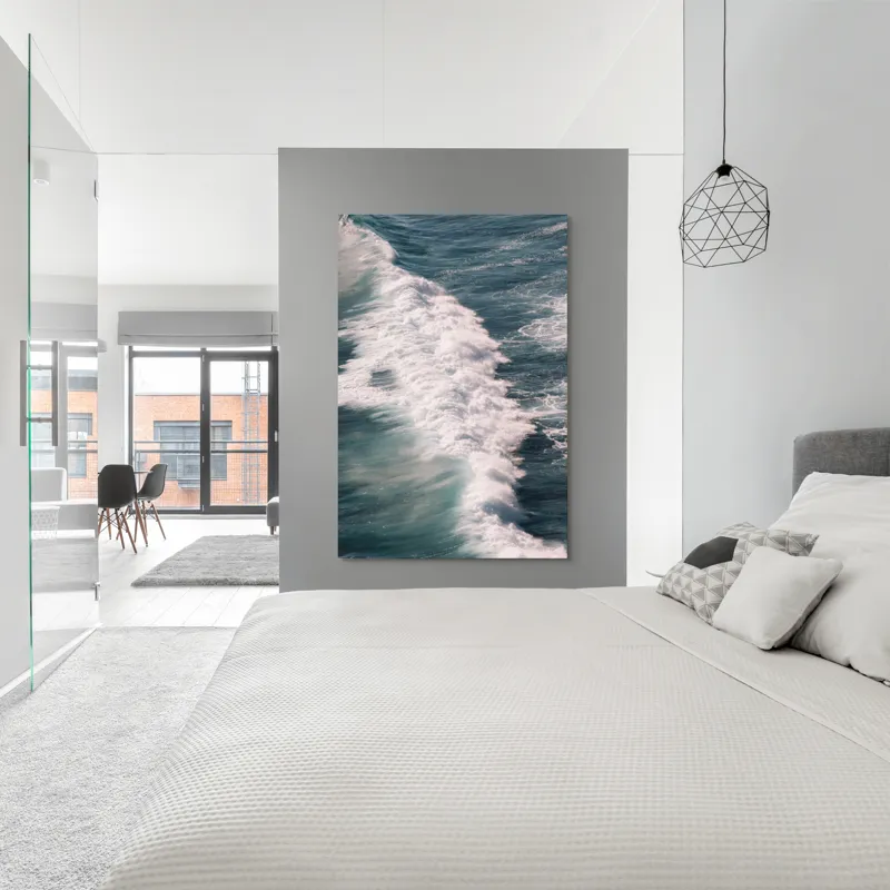 Tablou Canvas, "Valuri spumegânde sub soarele verii", Valuri, Spumă, Ocean, Energie, Albastru, Mișcare, Natură, Dinamică, 100 x 150 cm – poza 5