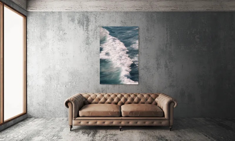 Tablou Canvas, "Valuri spumegânde sub soarele verii", Valuri, Spumă, Ocean, Energie, Albastru, Mișcare, Natură, Dinamică, 100 x 150 cm – poza 6
