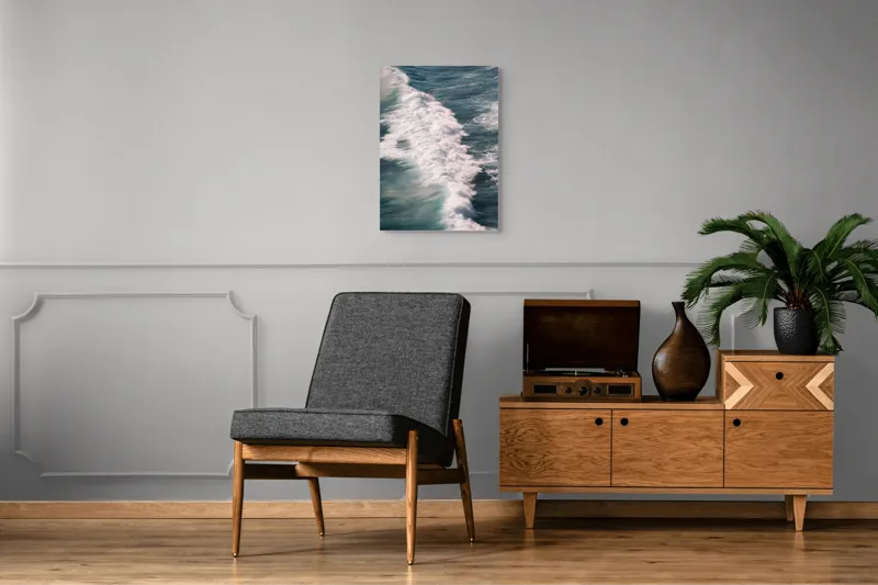 Tablou Canvas, "Valuri spumegânde sub soarele verii", Valuri, Spumă, Ocean, Energie, Albastru, Mișcare, Natură, Dinamică, 50 x 70 cm – poza 8