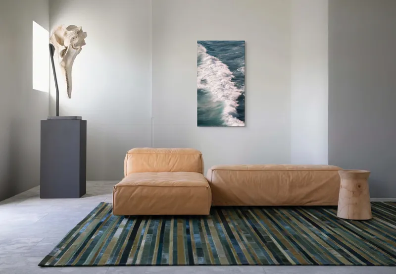 Tablou Canvas, "Valuri spumegânde sub soarele verii", Valuri, Spumă, Ocean, Energie, Albastru, Mișcare, Natură, Dinamică, 50 x 90 cm – poza 5