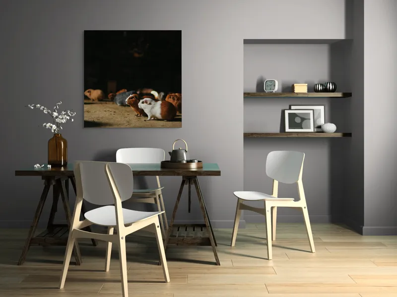 Tablou Canvas, "Nu știu cine sunt.", Scurte, Blănoase, Curioase, Drăgălașe, Sociabile, Agitate, Jucăușe, Apetisante, 100 x 100 cm – poza 6