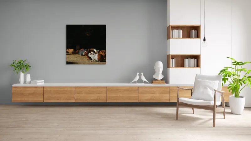 Tablou Canvas, "Nu știu cine sunt.", Scurte, Blănoase, Curioase, Drăgălașe, Sociabile, Agitate, Jucăușe, Apetisante, 100 x 100 cm – poza 8