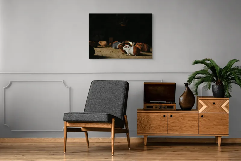 Tablou Canvas, "Nu știu cine sunt.", Scurte, Blănoase, Curioase, Drăgălașe, Sociabile, Agitate, Jucăușe, Apetisante, 100 x 70 cm – poza 8