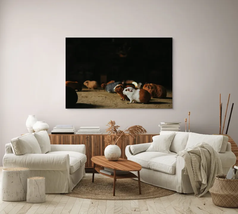 Tablou Canvas, "Nu știu cine sunt.", Scurte, Blănoase, Curioase, Drăgălașe, Sociabile, Agitate, Jucăușe, Apetisante, 150 x 100 cm – poza 3