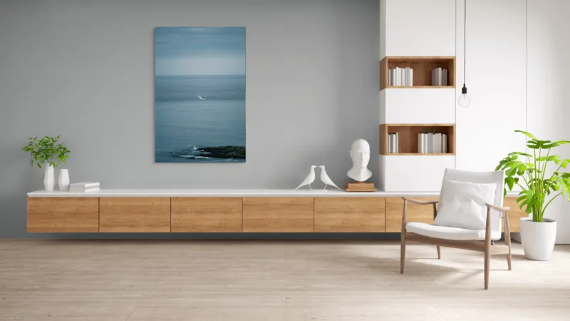 Tablou Canvas, "Pescărușul singuratic pe întinderea albastră", Vast, Serene, Tranquil, Endless, Majestic, 100 x 150 cm – poza 8