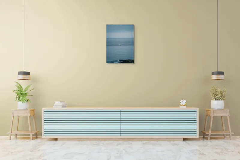 Tablou Canvas, "Pescărușul singuratic pe întinderea albastră", Vast, Serene, Tranquil, Endless, Majestic, 50 x 70 cm – poza 6