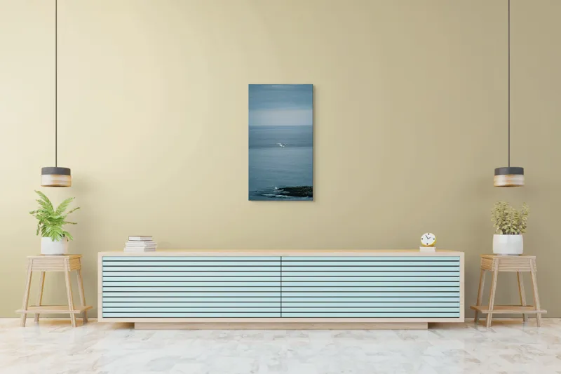 Tablou Canvas, "Pescărușul singuratic pe întinderea albastră", Vast, Serene, Tranquil, Endless, Majestic, 50 x 90 cm – poza 6