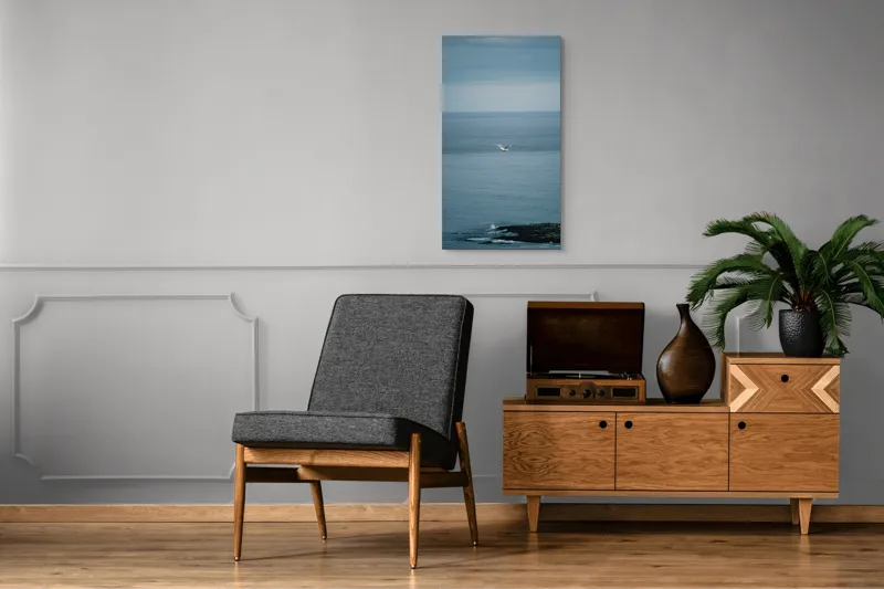 Tablou Canvas, "Pescărușul singuratic pe întinderea albastră", Vast, Serene, Tranquil, Endless, Majestic, 50 x 90 cm – poza 8