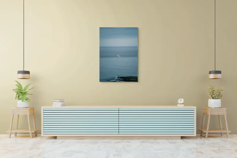 Tablou Canvas, "Pescărușul singuratic pe întinderea albastră", Vast, Serene, Tranquil, Endless, Majestic, 70 x 100 cm – poza 5