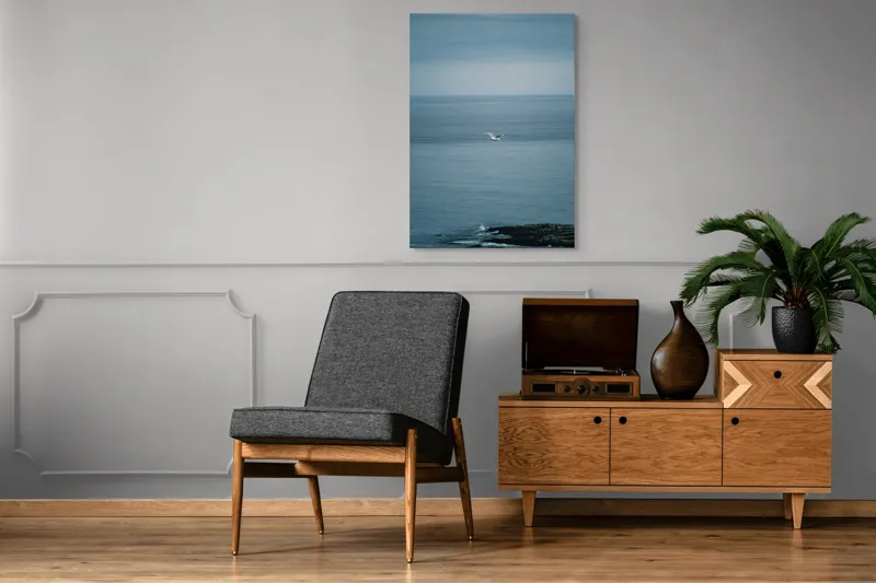 Tablou Canvas, "Pescărușul singuratic pe întinderea albastră", Vast, Serene, Tranquil, Endless, Majestic, 70 x 100 cm – poza 6