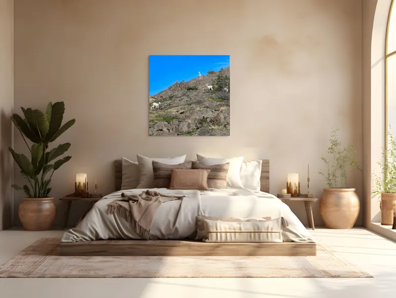 Tablou Canvas Capre pe Stâncile Muntelui - Natură și Libertate, 100 x 100 cm – poza 4