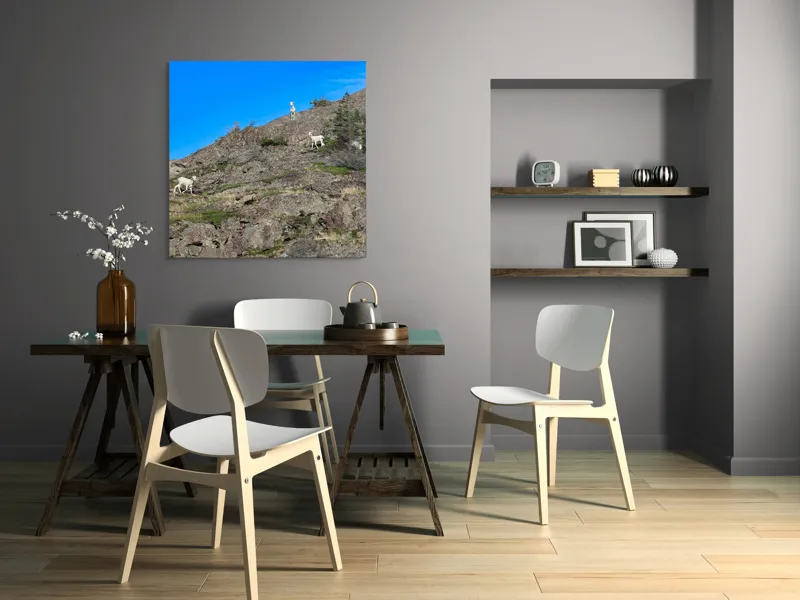 Tablou Canvas Capre pe Stâncile Muntelui - Natură și Libertate, 100 x 100 cm – poza 6