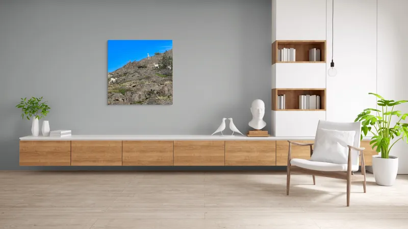 Tablou Canvas Capre pe Stâncile Muntelui - Natură și Libertate, 100 x 100 cm – poza 8
