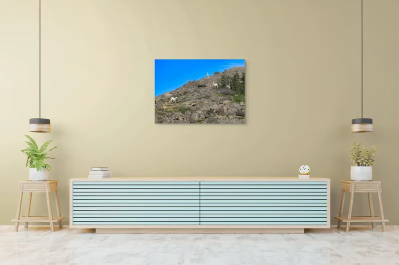 Tablou Canvas Capre pe Stâncile Muntelui - Natură și Libertate, 100 x 70 cm – poza 4