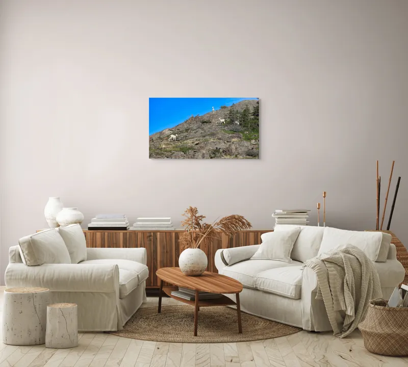 Tablou Canvas Capre pe Stâncile Muntelui - Natură și Libertate, 90 x 50 cm – poza 4