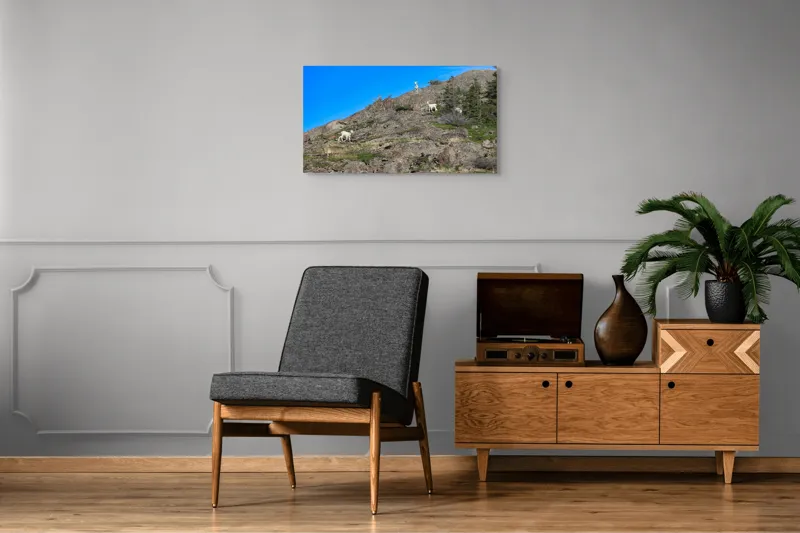 Tablou Canvas Capre pe Stâncile Muntelui - Natură și Libertate, 90 x 50 cm – poza 6