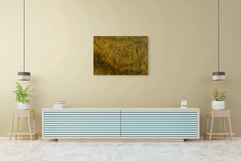 Tablou Canvas, "Înotul tăcut al mulțimii subacvatice", Peștișori, Apă, Mișcare, Natură, Subacvatic, Curiozitate, Armonie, Viață, Adâncuri, Explorare, 100 x 70 cm – poza 4