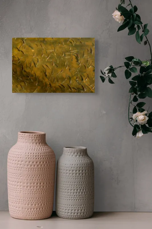 Tablou Canvas, "Înotul tăcut al mulțimii subacvatice", Peștișori, Apă, Mișcare, Natură, Subacvatic, Curiozitate, Armonie, Viață, Adâncuri, Explorare, 39 x 26 cm – poza 4