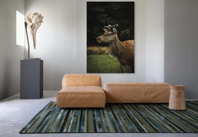 Tablou Canvas, "Cerbul în lumina pădurii misterioase", 100 x 150 cm – poza 7