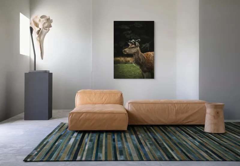 Tablou Canvas, "Cerbul în lumina pădurii misterioase", 70 x 100 cm – poza 7